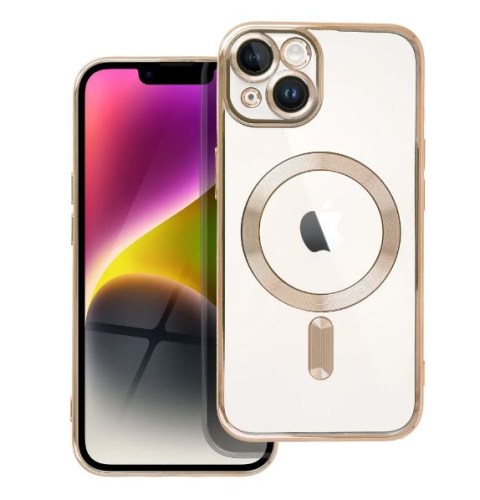 Capa Electro Mag compatível com MagSafe para Iphone 14 dourado